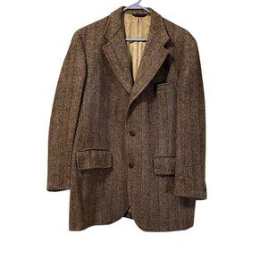Harris Tweed Sport Coat Men 44 L Palm Beach Blazer Herringbone Wool? Classic VTG
